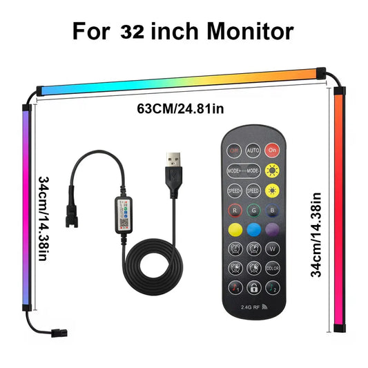 Smart Ambient Monitor Backlight โ USB RGB LED Strip Light with Display Sync for PC & Gaming Decor
