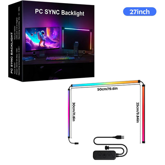 RGB Gaming Light Strip โ Monitor Backlight with APP & Music Sync for PC and Game Room Decor
