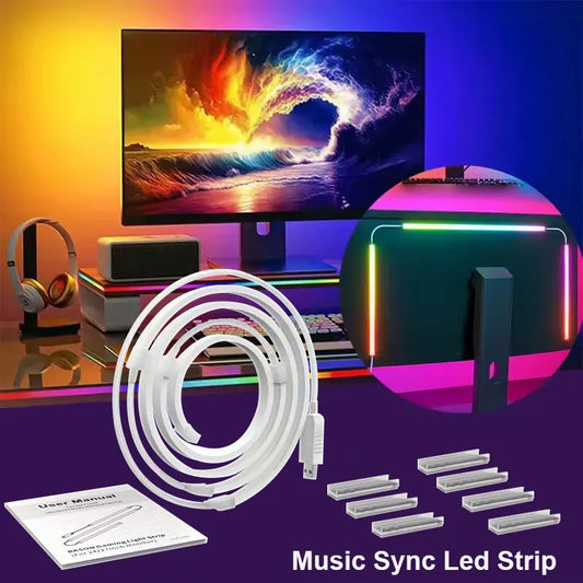 Smart Ambient Monitor Backlight โ USB RGB LED Strip Light with Display Sync for PC & Gaming Decor