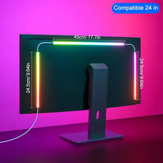 Smart Gaming LED Strip Lights โ USB RGB Backlight for 24โ34" PC Monitors