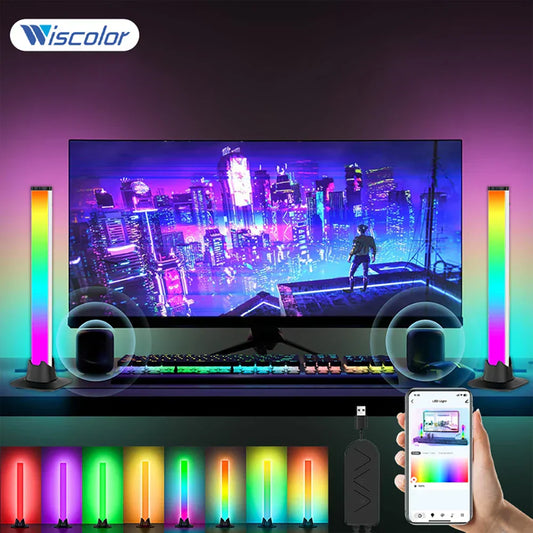 Wiscolor LED Atmosphere Lights โ WIFI RGB Bluetooth Desktop Game Light with Intelligent Software Control