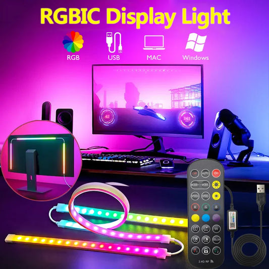 Smart Gaming LED Strip Lights โ USB RGB Backlight for 24โ34" PC Monitors