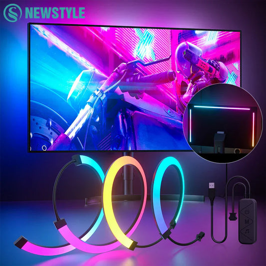 RGB Gaming Light Strip โ Monitor Backlight with APP & Music Sync for PC and Game Room Decor