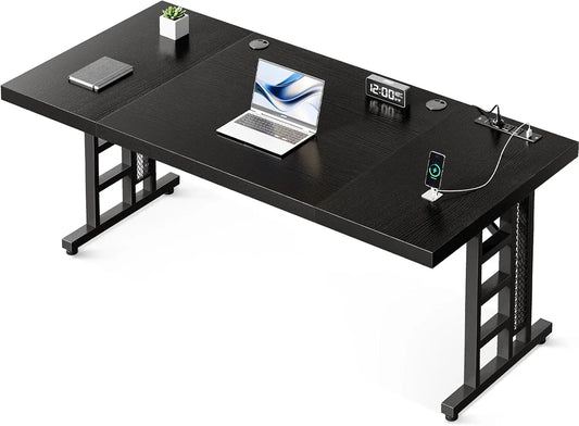 78-Inch Executive Office Desk โ Extra-Thick Modern Workstation with USB Ports